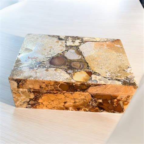 "Elegant Agate Stone Jewellery Box - Handcrafted Storage" – The Regal Art