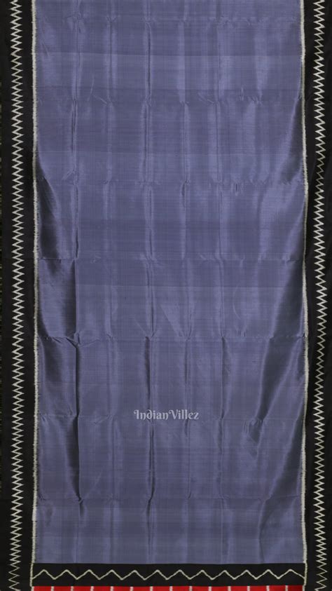 Ash Gray Contemporary Silk Saree with Red Checks Pallu – IndianVillèz