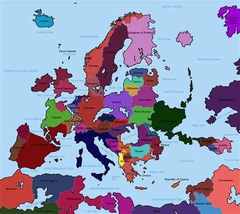 Geography Map of Europe 的图像结果