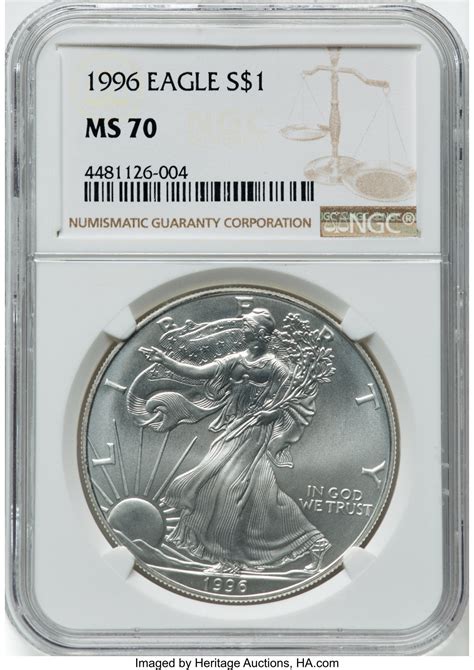 1996 Silver Eagle Brown Label NGC MS70 - LCR Coin
