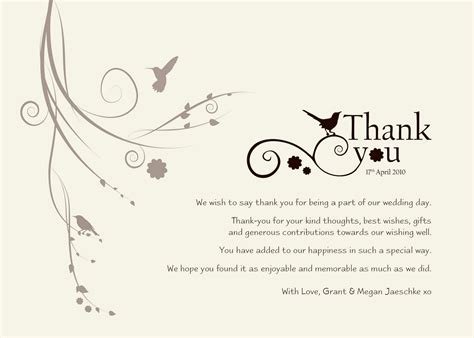 Wedding Thank You Note Template - Detrester.com