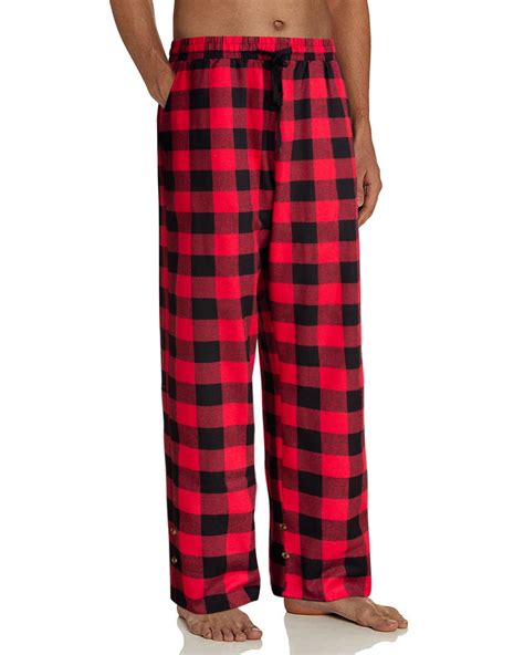 Alimens & Gentle Mens Heavyweight Red Plaid Flannel Pajama Pants 100% ...