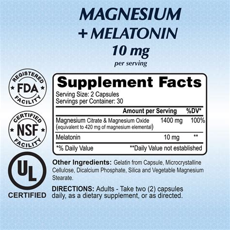 Magnesium Plus Melatonin 10mg - 60 capsules – Alfa Vitamins Store