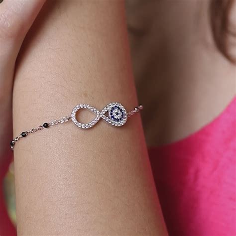 Infinity Evil Eye Mangalsutra Bracelet – Anj Jewels