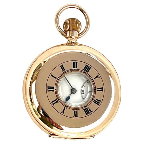 Antique 9 Karat Gold Half Hunter Swiss Pocket Watch For Sale at 1stDibs ...