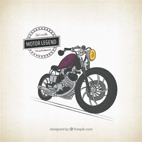 Main Rétro vélo dessiné fond | Vecteur Premium