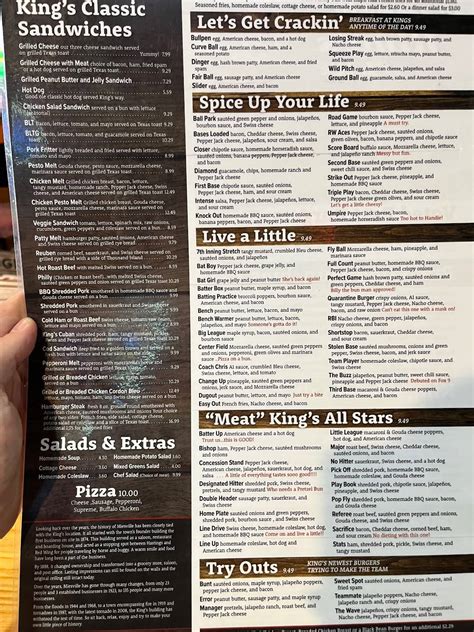 Menu at King's Place Bar and Grill, Miesville