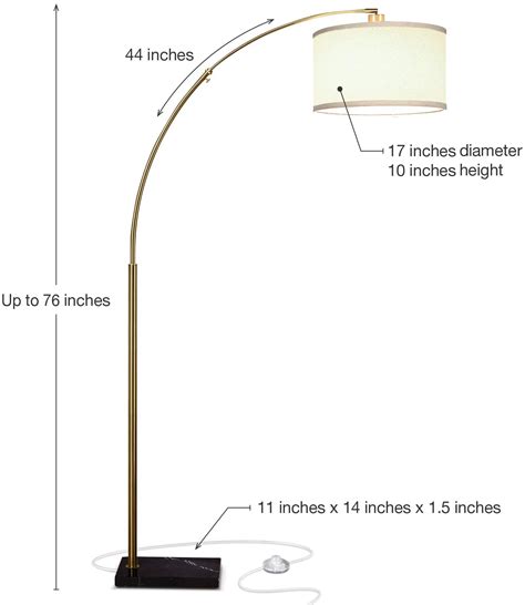 Brightech Logan - Contemporary Arc Floor Lamp w. Marble Base