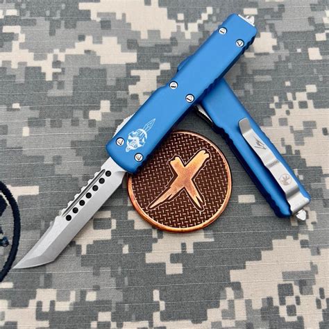 Microtech UTX-70 419-10BLS Blue Stonewash Hellhound Tanto