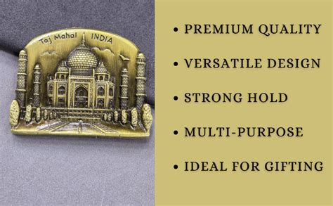 DT DECTONE Regular Metal Fridge Magnet, Taj Mahal India 3D Metal Magnet ...
