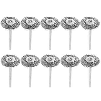 Wowobjects® 10Pcs 25mm Mini Stainless Steel Wire Brush Polishing Wheel ...