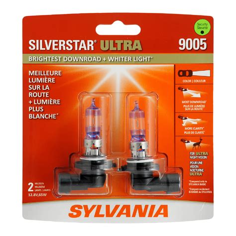 SYLVANIA 9005 SilverStar ULTRA Halogen Headlight Bulb, 2 Pack
