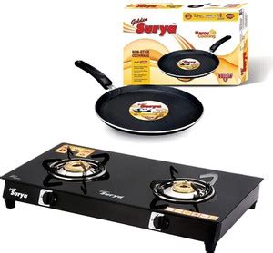 Golden Surya Combo of non sticky flat tawa and gas stove Aluminium ...
