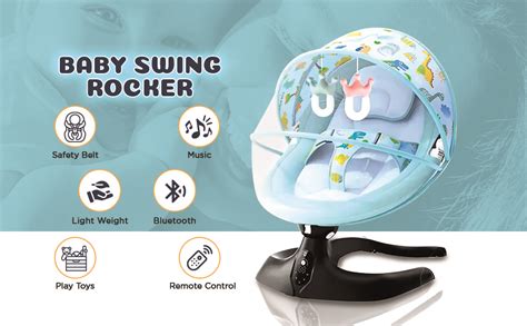 Careit Premium Electric Baby Swing Rocker with Soft Breathable Cushion ...