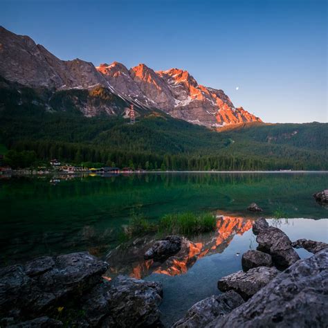 Download wallpaper 1280x1280 mountain, lake, forest, shore, buildings ...