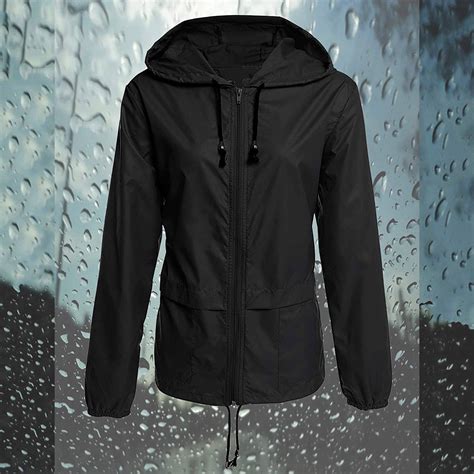Vestitiy Rain jackets for women Women Plus Size Waterproof Rain Jacket ...