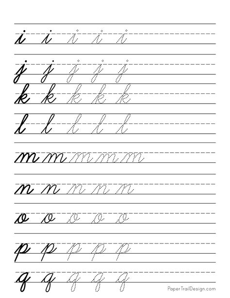 Cursive Practice Sheets - Paper Trail Design | Cursive practice ...