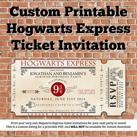 Hogwarts Express Ticket Printable - Printable Word Searches
