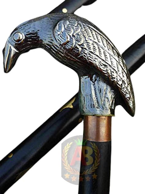 Buy Handmade Vintage Art Design Walking Stick Wood & Metal Mens Walking ...