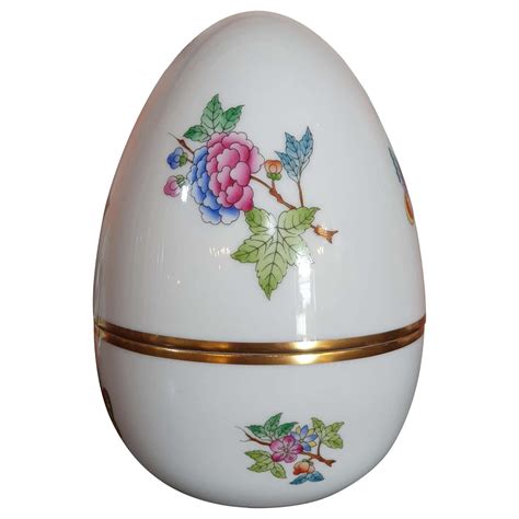 Herend "Victoria" Hand Painted Porcelain Egg Box, Hungary, 2021, New at ...