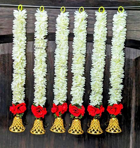 Buy afarza Artificial Flower Garland Toran Red Rose Bell Wall Hanging ...