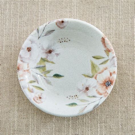 Buy Elva Set of 2 Porcelain Floral Print Dip Bowls with Platter - 120ml ...