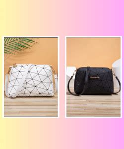 LIKE STYLE Black, White Sling Bag Attractive Women Sling Bag BLACK ...