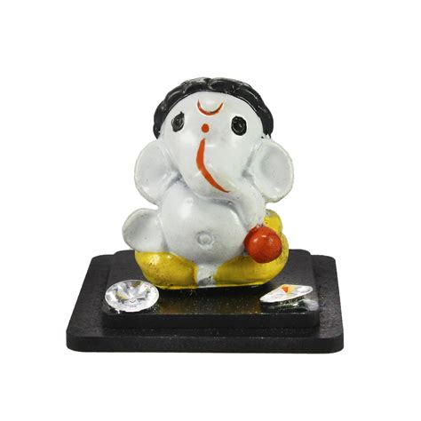 Decorative Lord Ganesha Showpiece for Car Dashboard, Home Temple and ...
