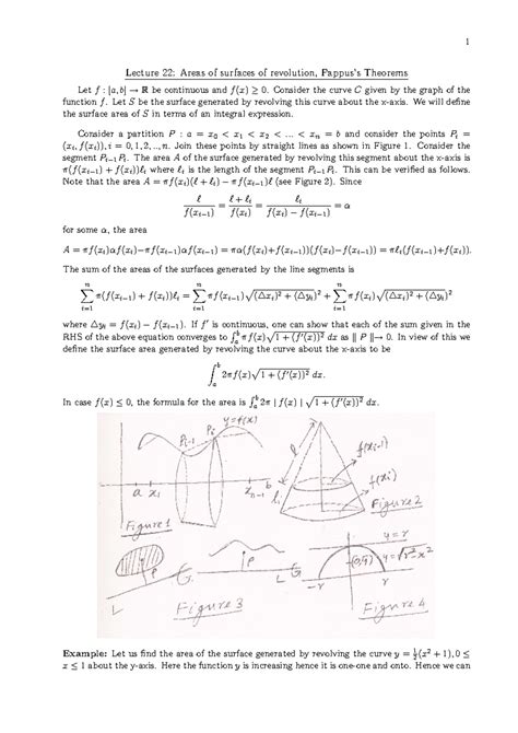 Lecture 22 - Pappu's Theorem - 1 Lecture 22: Areas of surfaces of ...