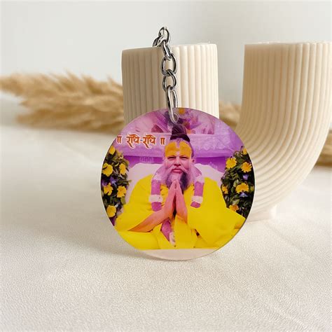 Premanand Maharaj Ji Blessing Pose Spiritual Keychain | Love Craft Gifts