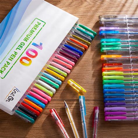 Lineon 100 Pack Gel Pens Set 50 Colors Gel Pens | Desertcart INDIA