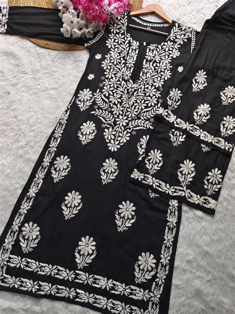 Chikankari Flower Embroidered sets - chikankariofficial – Chikankari ...