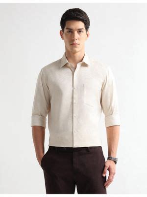 Buy Arrow Mens Liberty Classic Regular Fit Auto Press Flax Shirt (38 ...