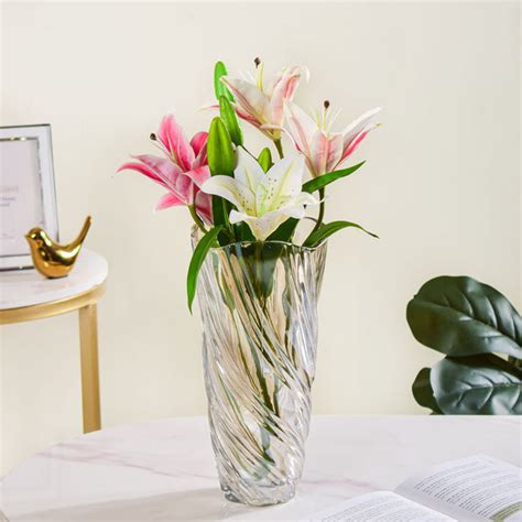 Spiral Winds Glass Flower Vase Amber Large 11 Inch Online - Premium ...