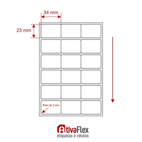 50 Rolos Etiqueta 34x23 Couche Adesiva - Ativa Flex Etiquetas