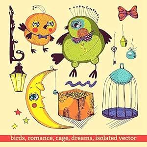 5 Acebirds romantic cage with moon Wall Sticker Poster|size:12x18 inch ...