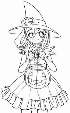 Anime Halloween Girl Coloring Pages Free Photos