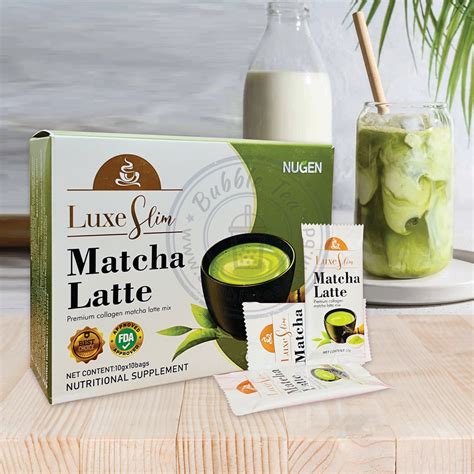 LuxeSlim Matcha Latte Mix With Collagen - 10g x 10 Bags