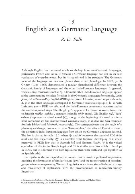English as a Germanic Language | PDF
