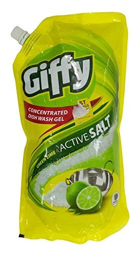 Giffy Dishwash Gel - Lemon & Active Salt, 1L Pouch : Amazon.in: Health ...