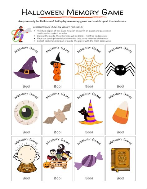 15 Best Free Printable Halloween Memory Game | Halloween Printables ...