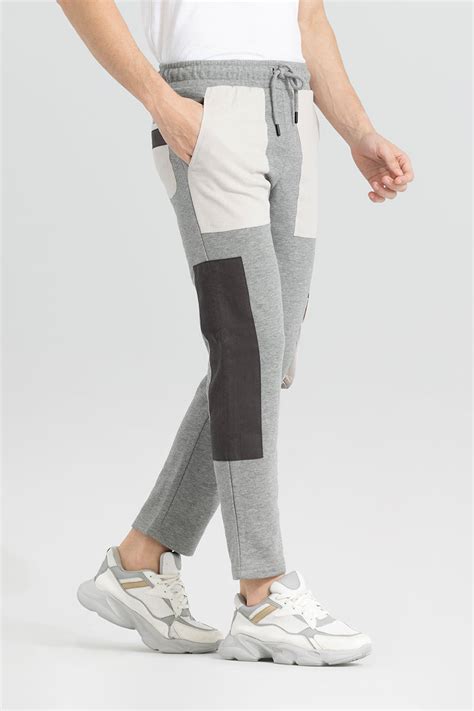 Buy Men's Cut & Sew Grey Jogger Online | SNITCH