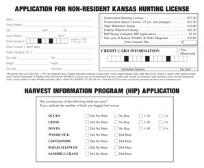 Fillable Online APPLICATION FOR NON-RESIDENT KANSAS HUNTING LICENSE Fax ...
