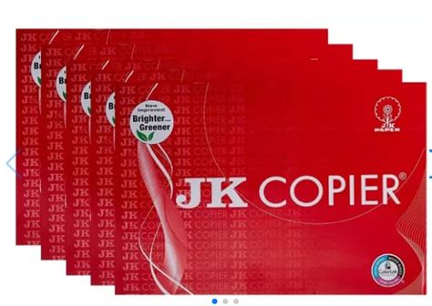 J K COPIER A4 SIZE White Copier paper 75 GSM 500 Sheets 1 Ream (pack of ...