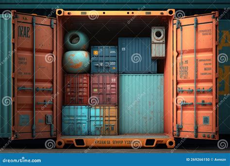 Metal Cargo Containers on the Cargo Ship, Generative Ai Stock ...