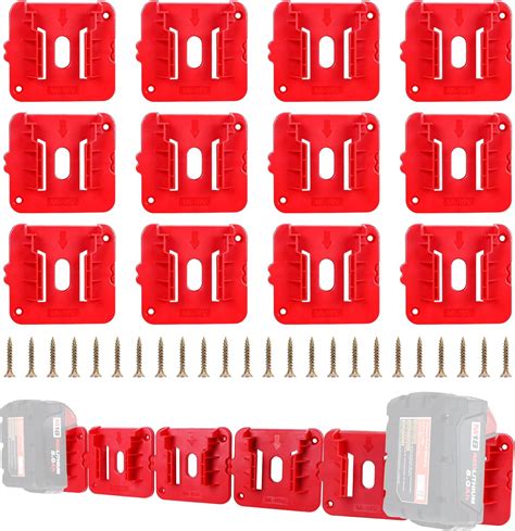 Amazon.com: GIPFTYAG 12 Pack Battery Holder for Milwaukee M18 18V Battery Mounts Dock Holder Fit ...
