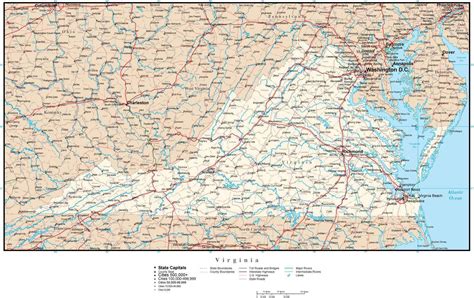 Large Map Of Virginia Cities