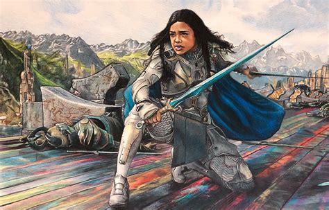 I drew Valkyrie from one of my favorite movies Thor Ragnarok! : r/Marvel