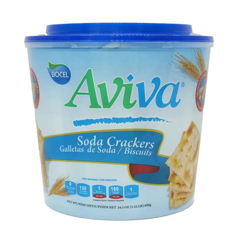 Aviva Original Saltine Soda Crackers, Zero Cholesterol, 24.3 oz in Convenient Plastic Bucket ...