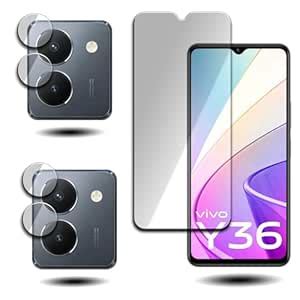 Combo Pack For Vivo Y36 Mobile, Pack of 1 Screen Guard and 2 Camera ...